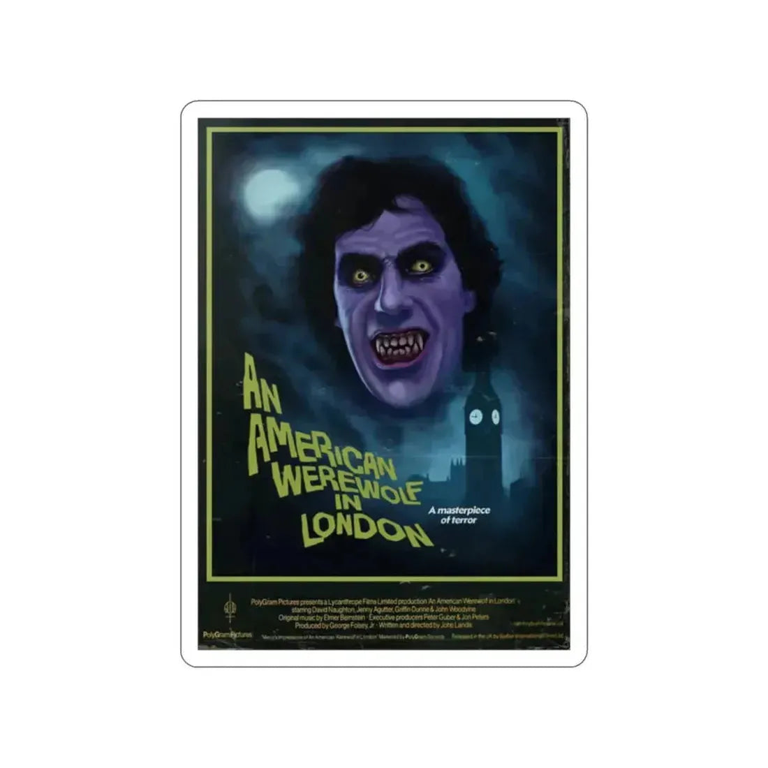 AN AMERICAN WEREWOLF IN LONDON (DEVILISH) 1981 Movie Poster STICKER Vinyl Die-Cut Decal 2 Inch - The Sticker Space