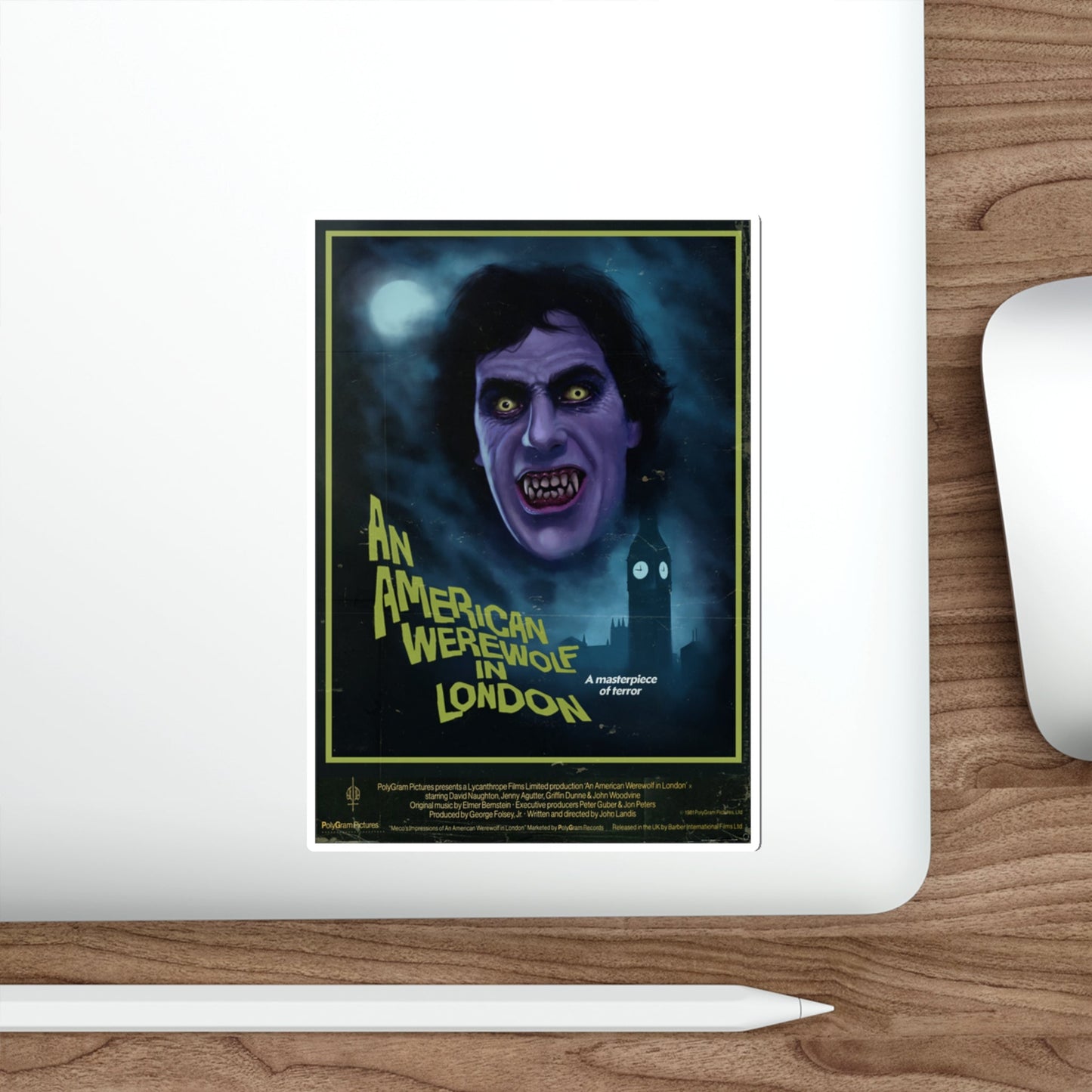 AN AMERICAN WEREWOLF IN LONDON (DEVILISH) 1981 Movie Poster STICKER Vinyl Die-Cut Decal-The Sticker Space