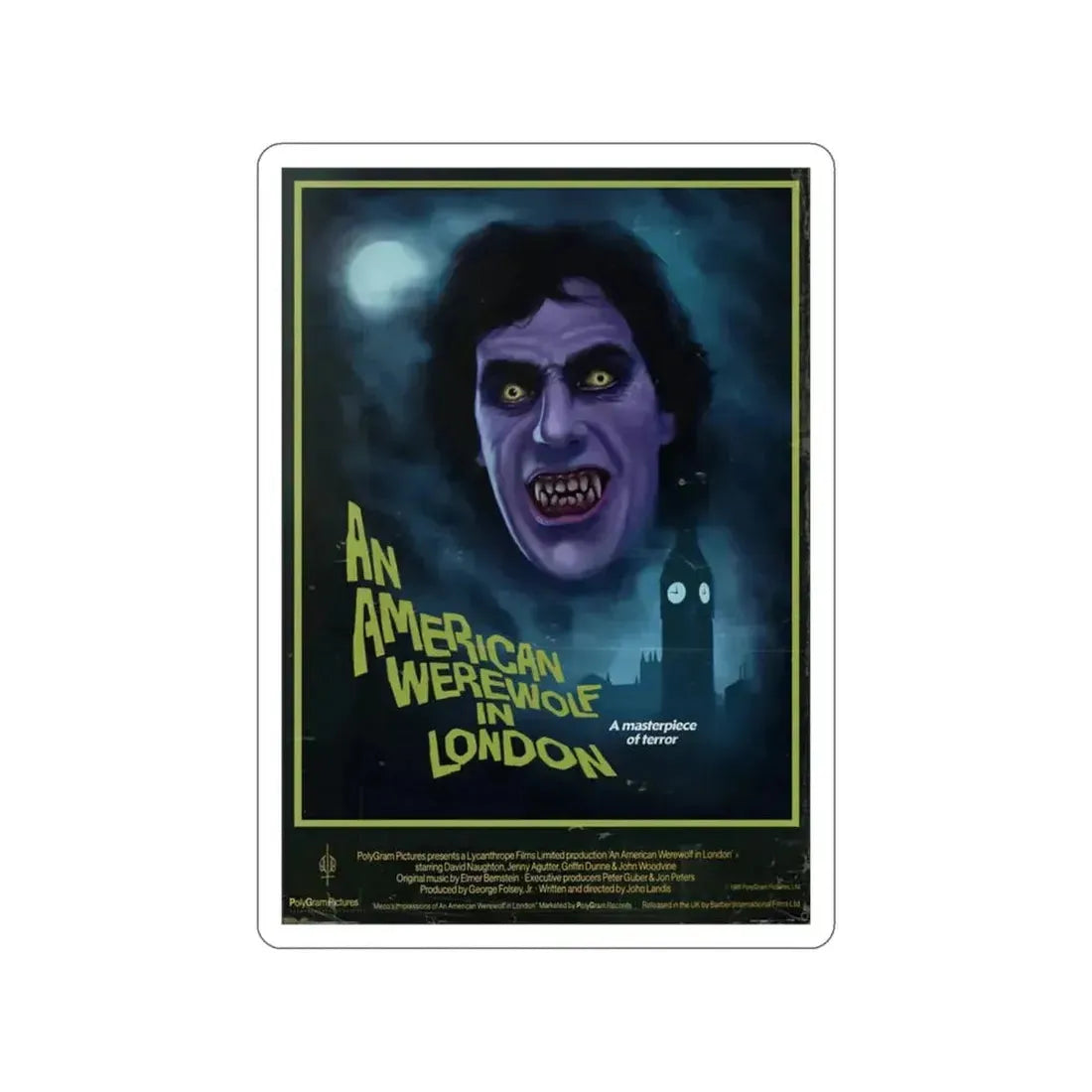 AN AMERICAN WEREWOLF IN LONDON (DEVILISH) 1981 Movie Poster STICKER Vinyl Die-Cut Decal - The Sticker Space