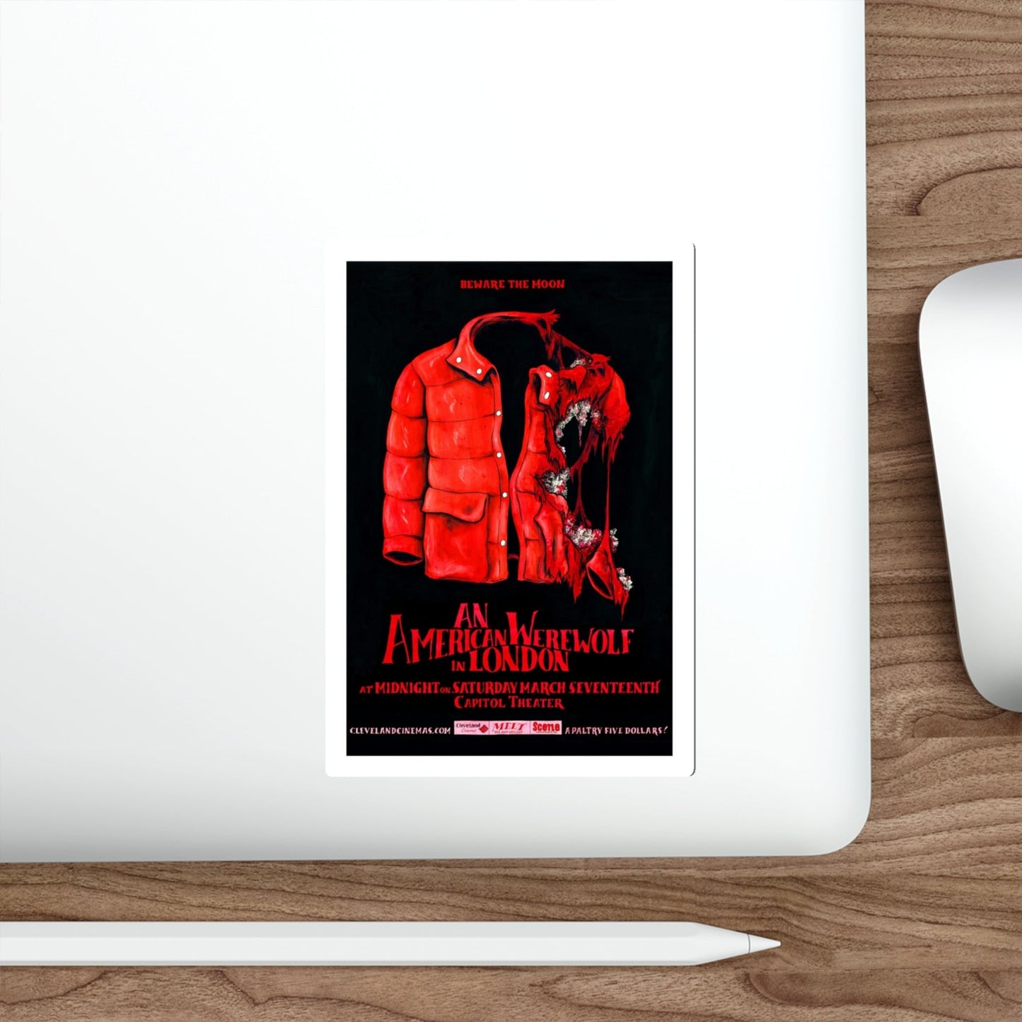 AN AMERICAN WEREWOLF IN LONDON (RERELEASE) 1981 Movie Poster STICKER Vinyl Die-Cut Decal-The Sticker Space