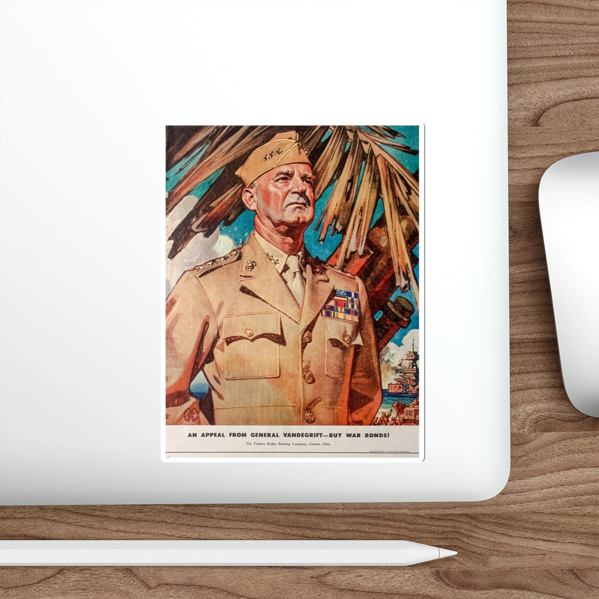 An Appeal from General Vandegrift, 1944 (Magazine Illustration) STICKER Vinyl Die-Cut Decal-The Sticker Space