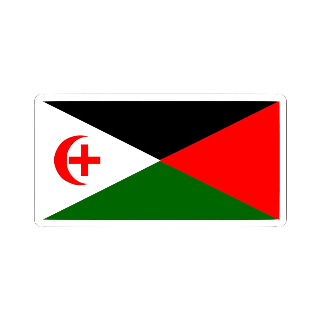 An Arab From Haifa proposed Palestine flag alt 6 (Palestine) STICKER Vinyl Kiss-Cut Decal 4 Inch White - The Sticker Space