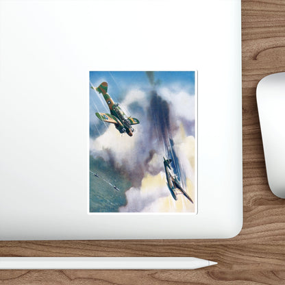 An Avro Anson of the Coastal Command destroys a Dornier, The Wonder Book Of The R.A.F (Magazine Illustration) STICKER Vinyl Die-Cut Decal-The Sticker Space