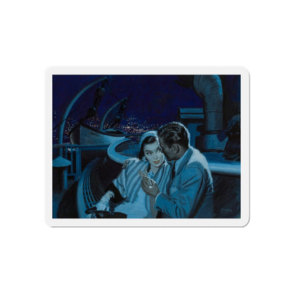 An Evening on the Boat, story illustration (Magazine Illustration) Refrigerator Magnet-6 × 6"-The Sticker Space