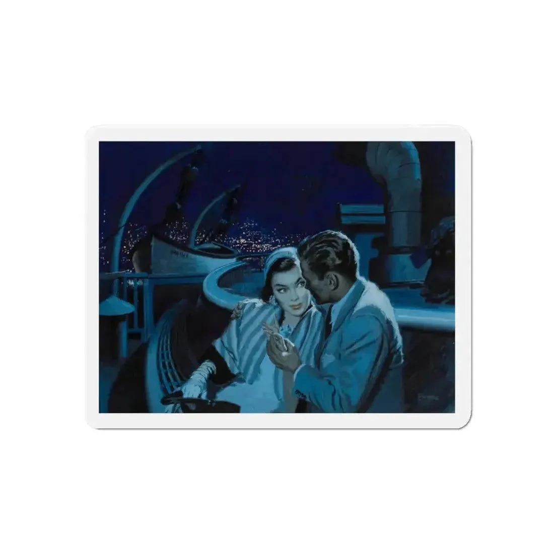 An Evening on the Boat, story illustration (Magazine Illustration) Refrigerator Magnet - The Sticker Space