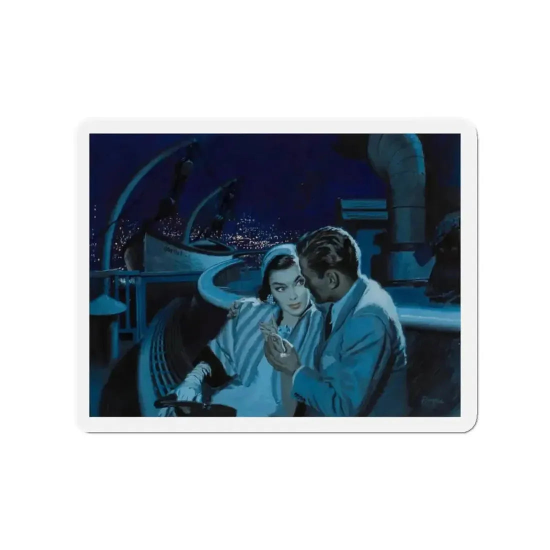 An Evening on the Boat, story illustration (Magazine Illustration) Refrigerator Magnet - The Sticker Space