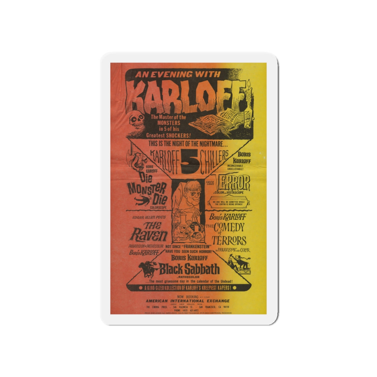 AN EVENING WITH KARLOFF Movie Poster - Die-Cut Magnet-4" x 4"-The Sticker Space