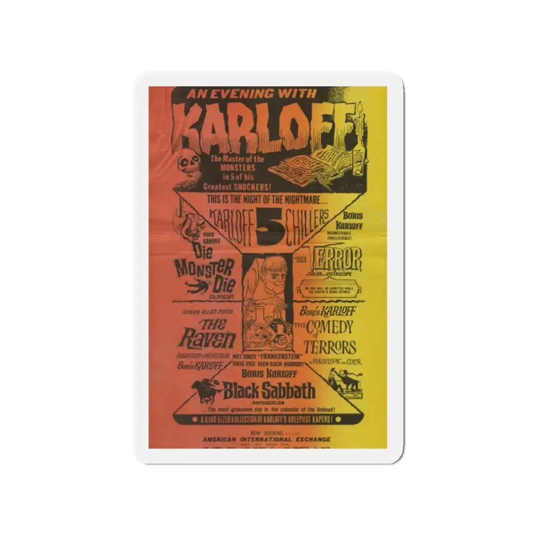 AN EVENING WITH KARLOFF Movie Poster - Refrigerator Magnet 2 Inch - The Sticker Space