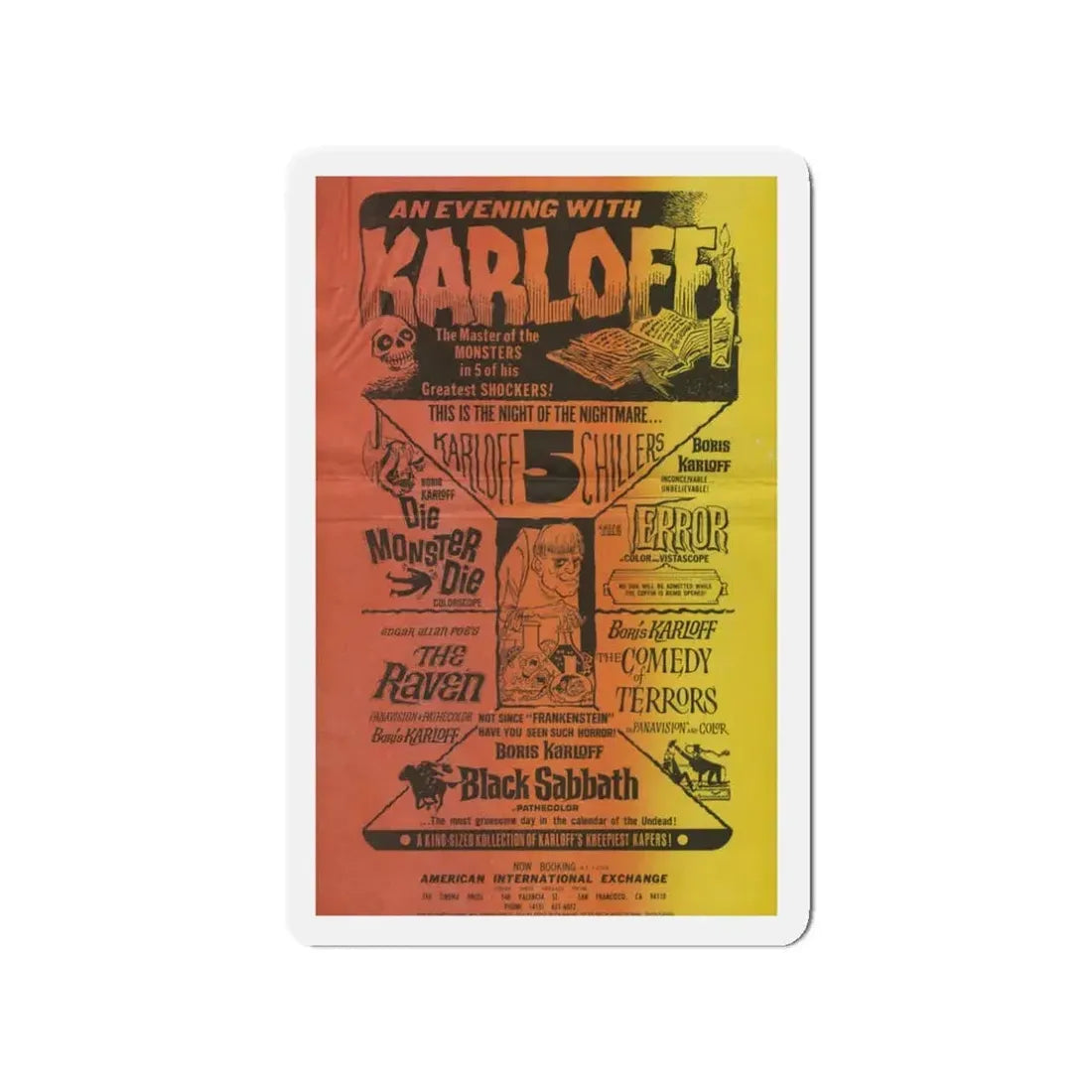 AN EVENING WITH KARLOFF Movie Poster - Refrigerator Magnet 3 Inch - The Sticker Space