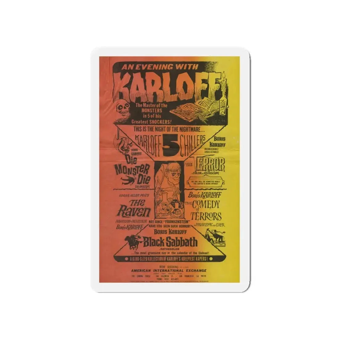 AN EVENING WITH KARLOFF Movie Poster - Refrigerator Magnet 4 Inch - The Sticker Space