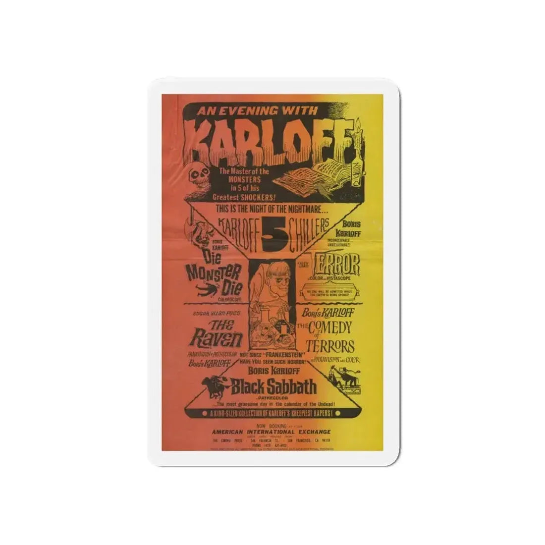 AN EVENING WITH KARLOFF Movie Poster - Refrigerator Magnet - The Sticker Space