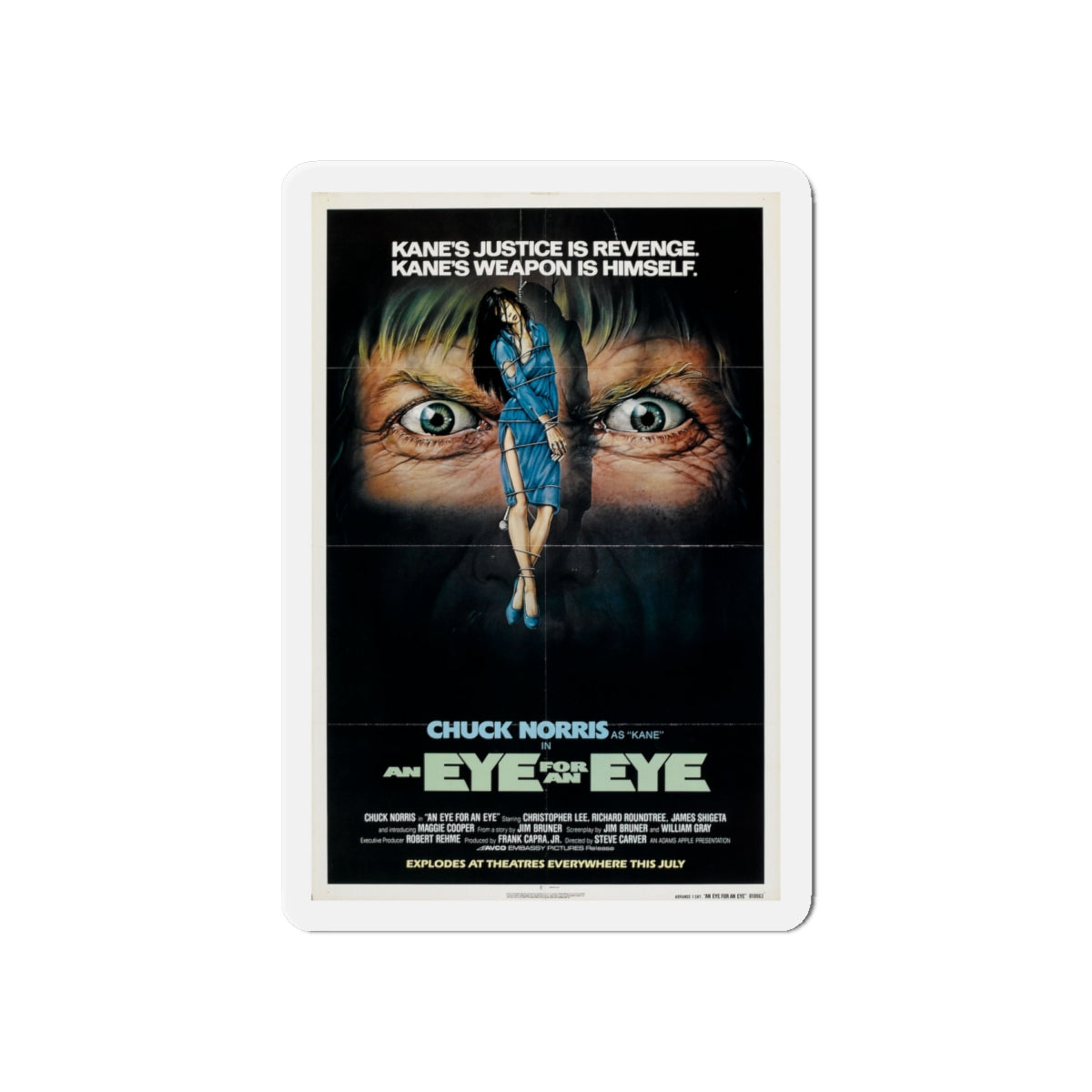 AN EYE FOR AN EYE 1981 Movie Poster - Die-Cut Magnet-6 × 6"-The Sticker Space