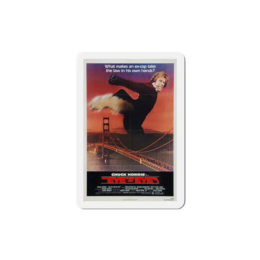 An Eye for an Eye 1981 Movie Poster Refrigerator Magnet 4 Inch - The Sticker Space