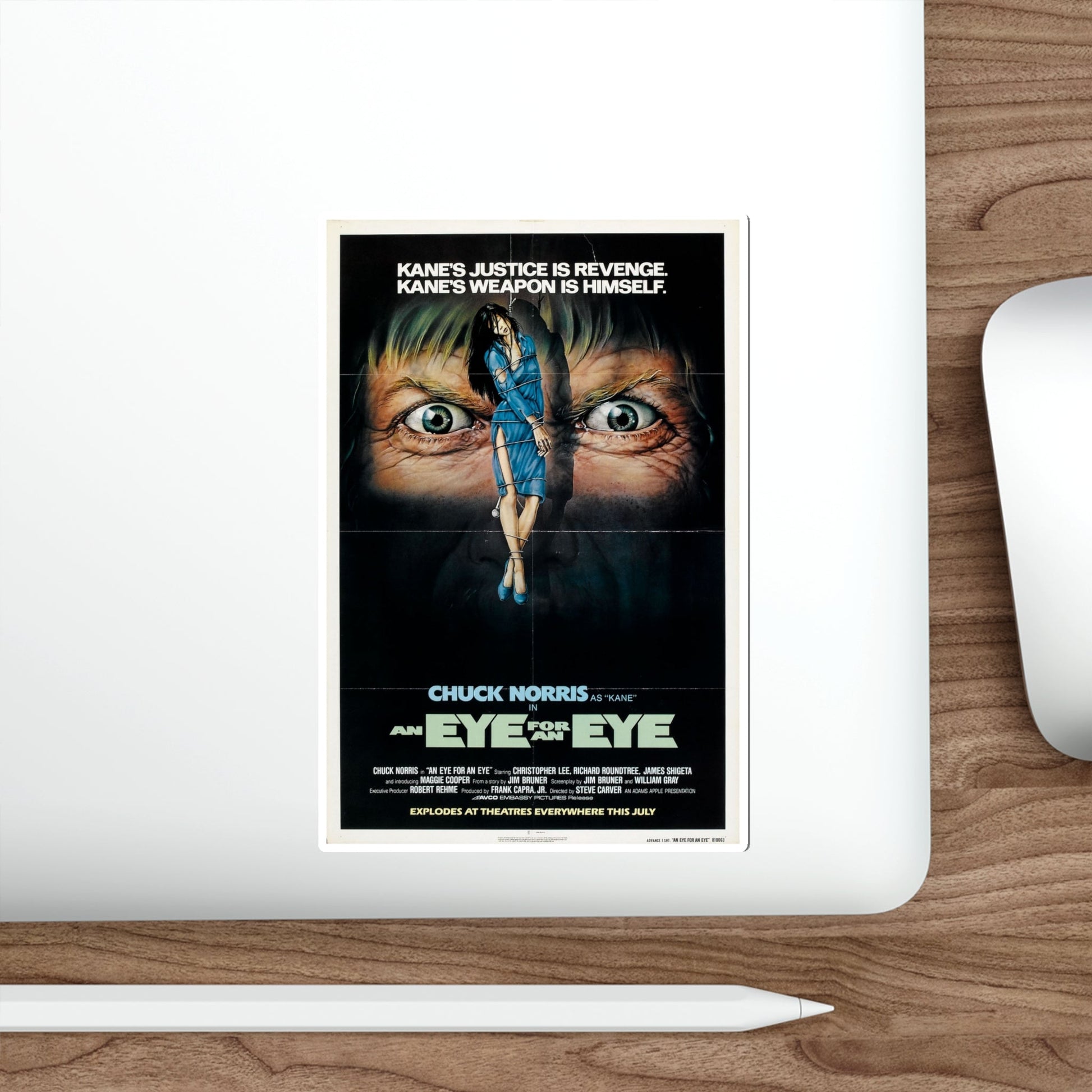 AN EYE FOR AN EYE 1981 Movie Poster STICKER Vinyl Die-Cut Decal-The Sticker Space