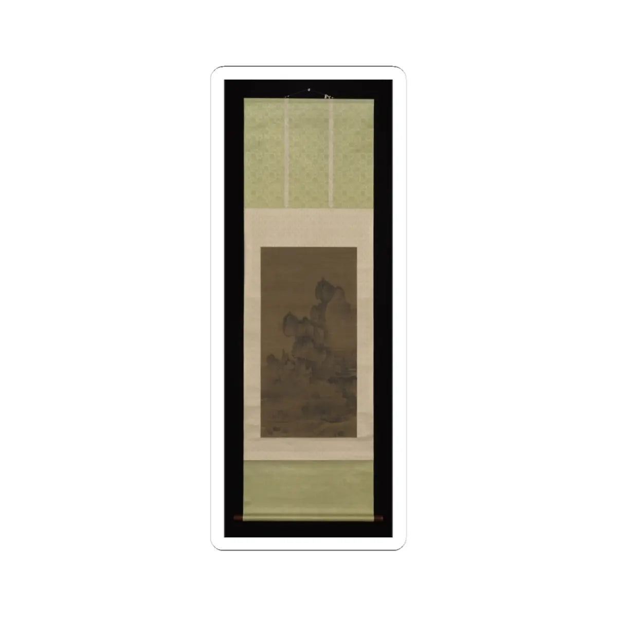 An Gyeon - Evening bell from mist-shrouded temple (left); Autumn moon over Lake Dongting (right) - ca. 1450–1500 v3 - STICKER Vinyl Kiss-Cut Decal