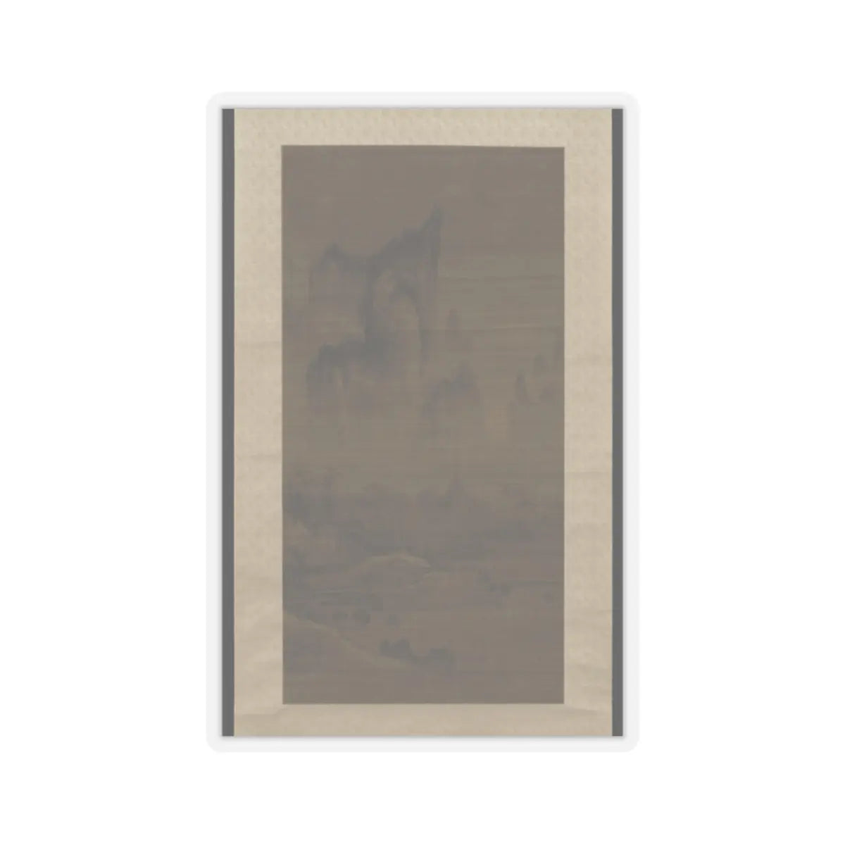 An Gyeon - Evening bell from mist-shrouded temple (left); Autumn moon over Lake Dongting (right) - ca. 1450–1500 v4 - STICKER Vinyl Kiss-Cut Decal