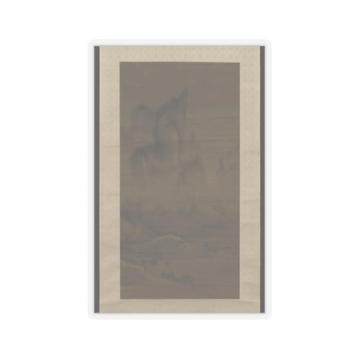 An Gyeon - Evening bell from mist-shrouded temple (left); Autumn moon over Lake Dongting (right) - ca. 1450–1500 v4 - STICKER Vinyl Kiss-Cut Decal