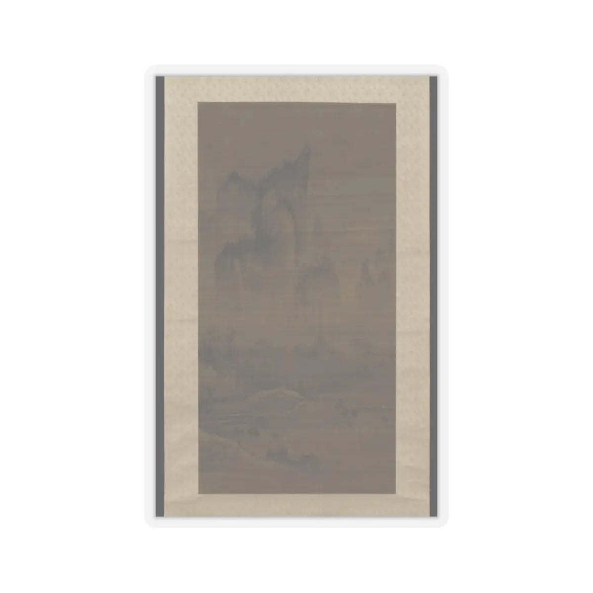 An Gyeon - Evening bell from mist-shrouded temple (left); Autumn moon over Lake Dongting (right) - ca. 1450–1500 v4 - STICKER Vinyl Kiss-Cut Decal