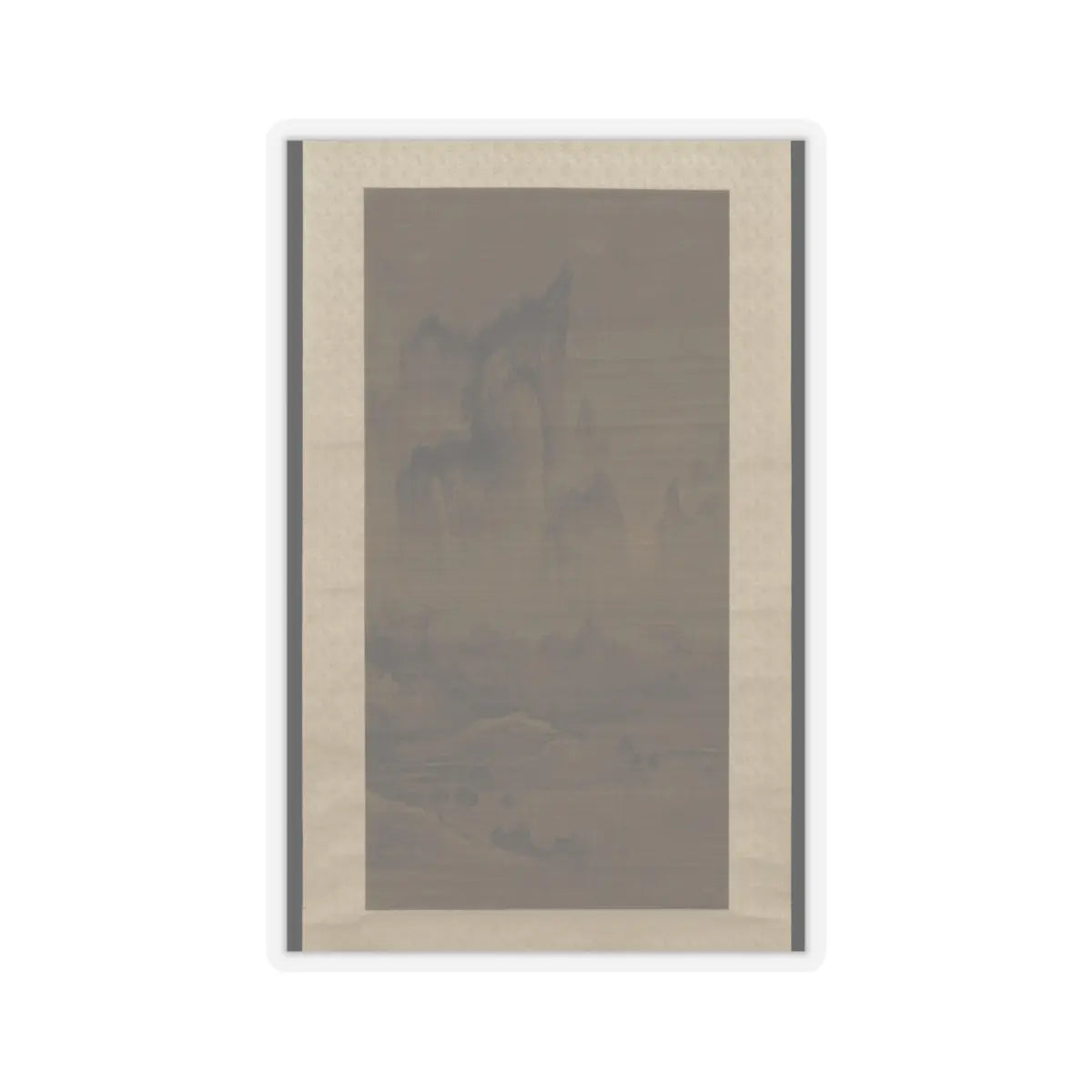 An Gyeon - Evening bell from mist-shrouded temple (left); Autumn moon over Lake Dongting (right) - ca. 1450–1500 v4 - STICKER Vinyl Kiss-Cut Decal