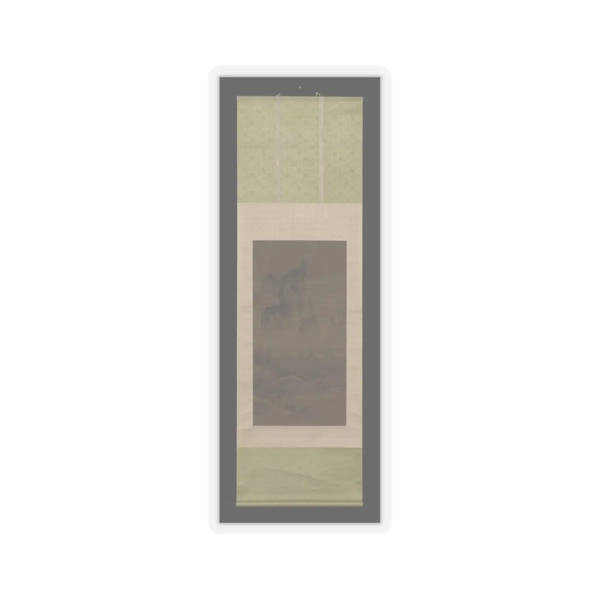 An Gyeon - Evening bell from mist-shrouded temple (left); Autumn moon over Lake Dongting (right) - ca. 1450–1500 v5 - STICKER Vinyl Kiss-Cut Decal