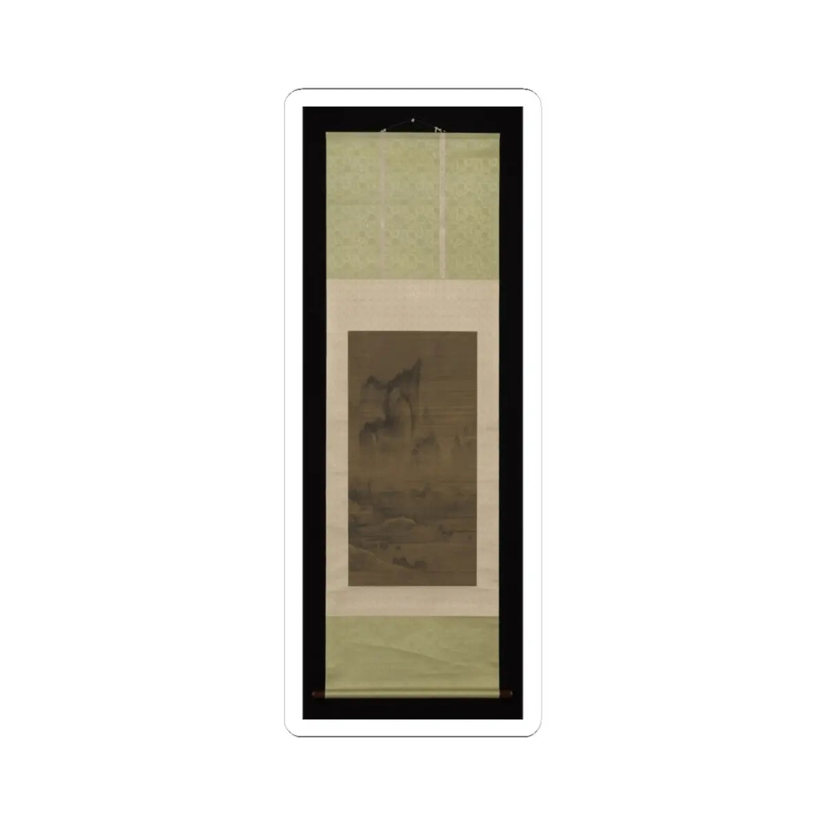 An Gyeon - Evening bell from mist-shrouded temple (left); Autumn moon over Lake Dongting (right) - ca. 1450–1500 v5 - STICKER Vinyl Kiss-Cut Decal