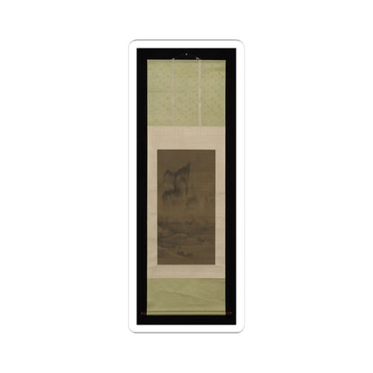 An Gyeon - Evening bell from mist-shrouded temple (left); Autumn moon over Lake Dongting (right) - ca. 1450–1500 v5 - STICKER Vinyl Kiss-Cut Decal