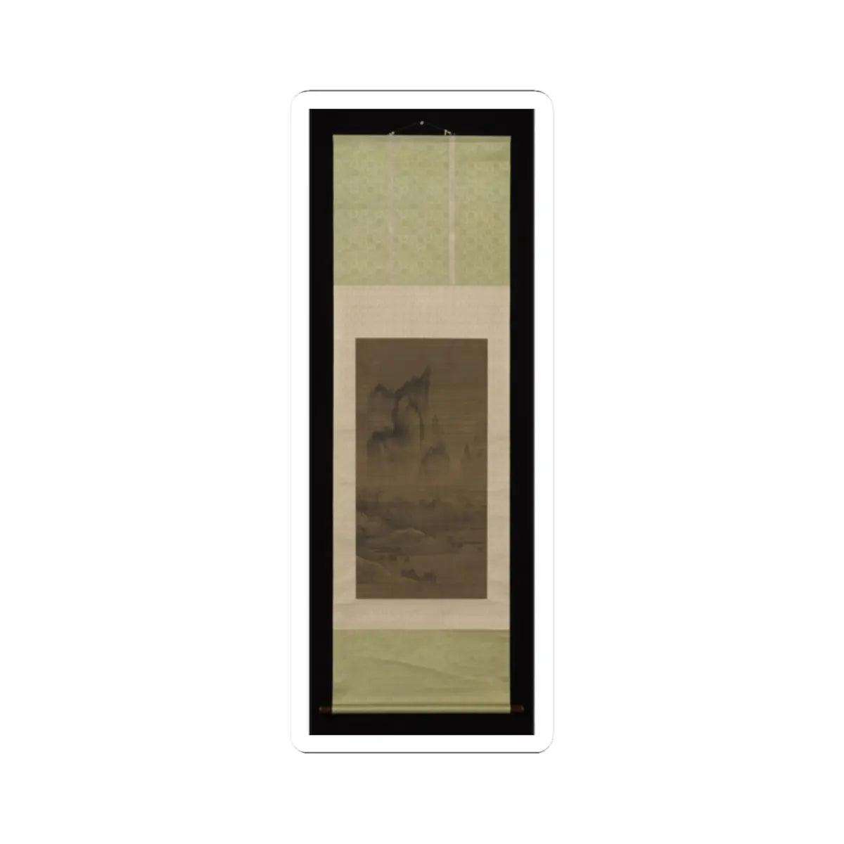 An Gyeon - Evening bell from mist-shrouded temple (left); Autumn moon over Lake Dongting (right) - ca. 1450–1500 v5 - STICKER Vinyl Kiss-Cut Decal
