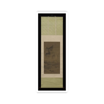 An Gyeon - Evening bell from mist-shrouded temple (left); Autumn moon over Lake Dongting (right) - ca. 1450–1500 v5 - STICKER Vinyl Kiss-Cut Decal
