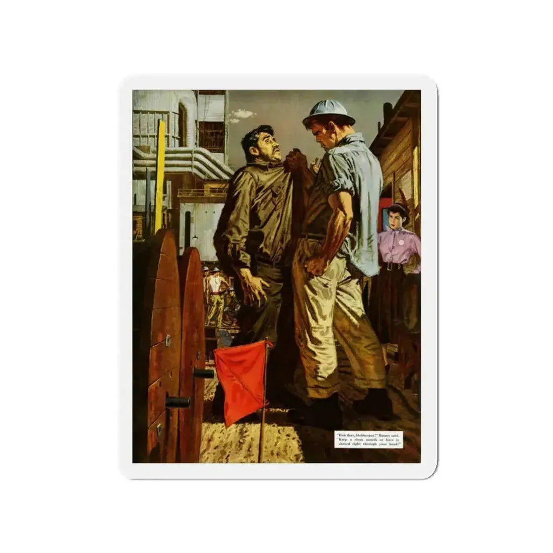 An Informal Discussion, 1952 (Magazine Illustration) Refrigerator Magnet 3 Inch - The Sticker Space