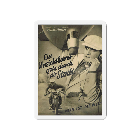 AN INVISIBLE MAN GOES THROUGH THE CITY 1933 Movie Poster - Die-Cut Magnet-6 × 6"-The Sticker Space