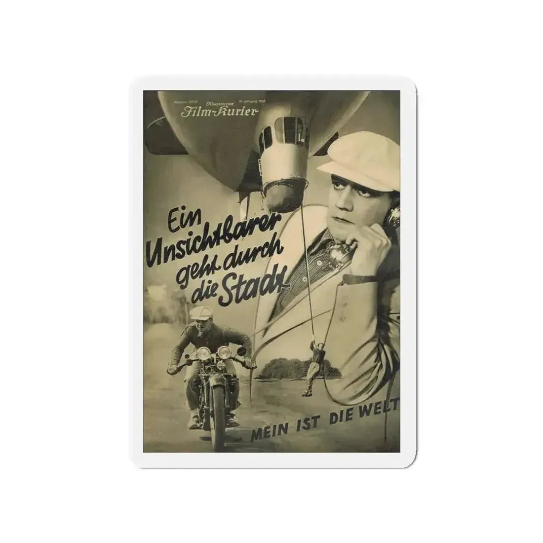 AN INVISIBLE MAN GOES THROUGH THE CITY 1933 Movie Poster - Refrigerator Magnet - The Sticker Space