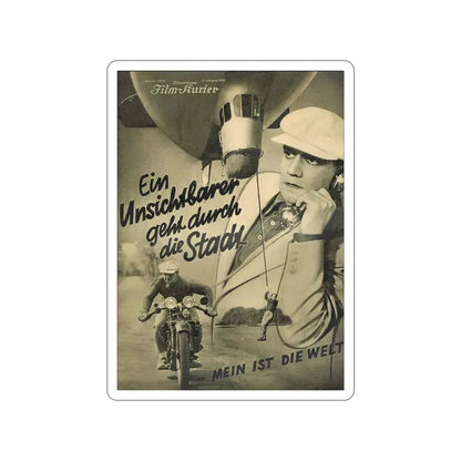 AN INVISIBLE MAN GOES THROUGH THE CITY 1933 Movie Poster STICKER Vinyl Die-Cut Decal 4 Inch - The Sticker Space