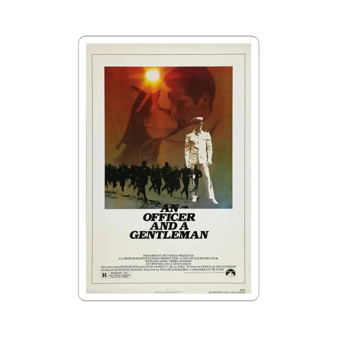 An Officer and a Gentleman 1982 Movie Poster STICKER Vinyl Die-Cut Decal 3 Inch - The Sticker Space