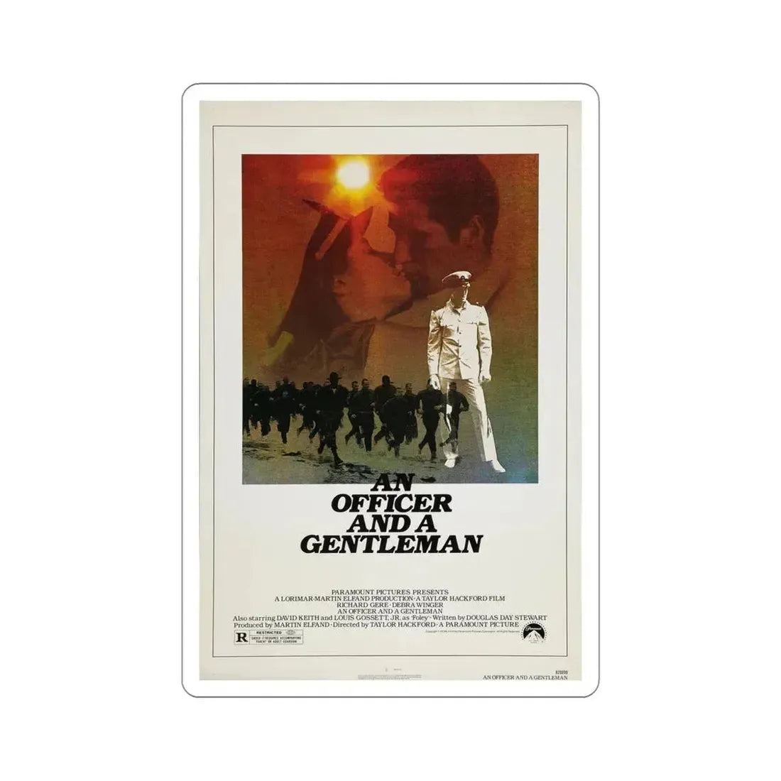 An Officer and a Gentleman 1982 Movie Poster STICKER Vinyl Die-Cut Decal 5 Inch - The Sticker Space