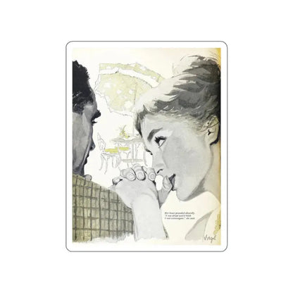 An umbrella full of Roses, Woman's Day, November 1958 (Magazine Illustration) STICKER Vinyl Die-Cut Decal White Die-Cut 4 Inch - The Sticker Space