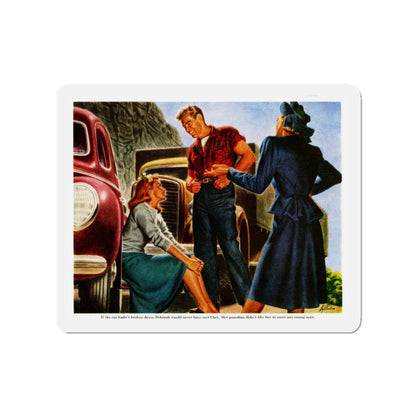 An Unguarded Moment, 1948 (Magazine Illustration) Refrigerator Magnet-3" x 3"-The Sticker Space