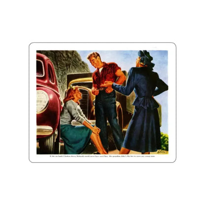 An Unguarded Moment, 1948 (Magazine Illustration) STICKER Vinyl Die-Cut Decal White Die-Cut 2 Inch - The Sticker Space
