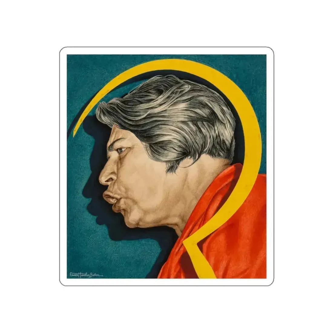 Ana Pauker, Time magazine cover, September 20, 1948 (Magazine Illustration) STICKER Vinyl Die-Cut Decal White Die-Cut 3 Inch - The Sticker Space