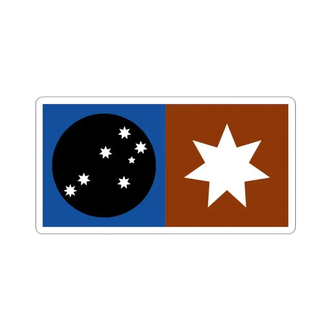 Anangu Traditional Owners Flag (Australia) STICKER Vinyl Kiss-Cut Decal 3 Inch White - The Sticker Space