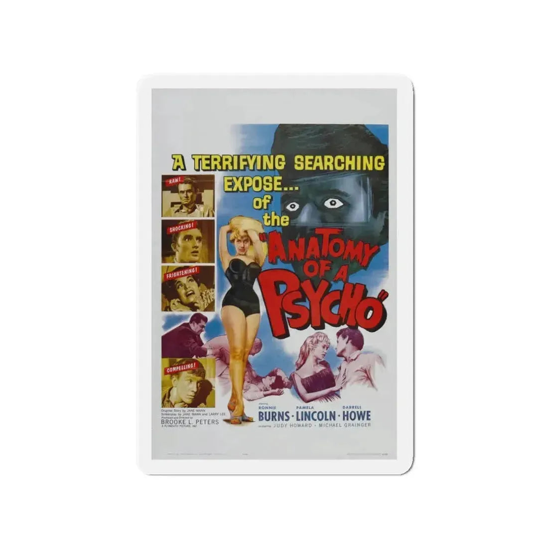 ANATOMY OF A PSYCHO 1961 Movie Poster - Refrigerator Magnet 3 Inch - The Sticker Space
