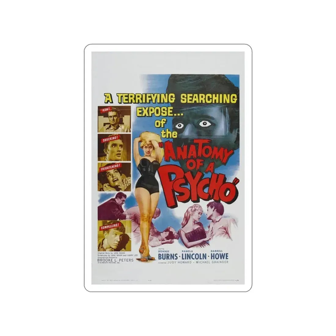 ANATOMY OF A PSYCHO 1961 Movie Poster STICKER Vinyl Die-Cut Decal - The Sticker Space