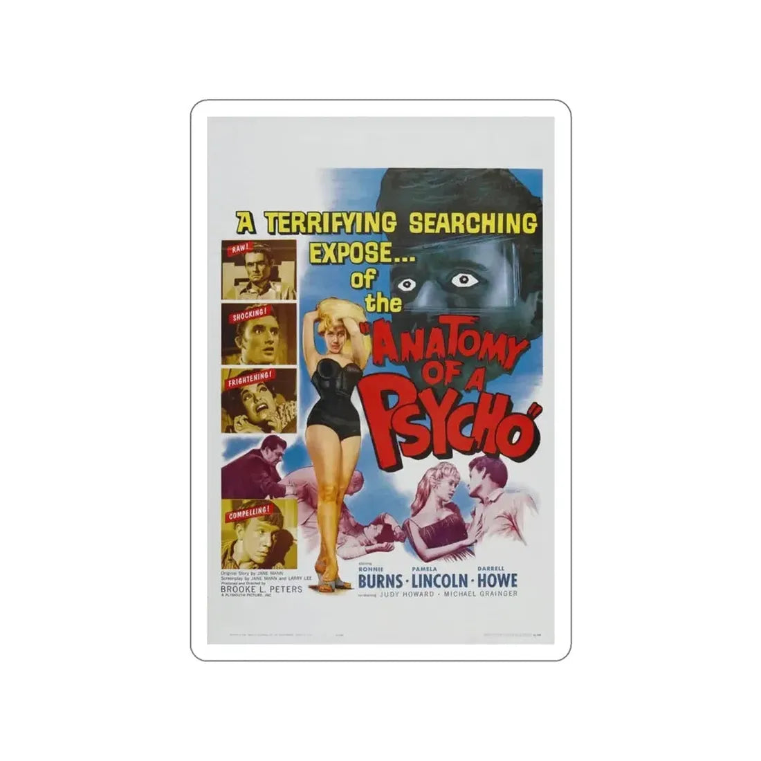 ANATOMY OF A PSYCHO 1961 Movie Poster STICKER Vinyl Die-Cut Decal - The Sticker Space