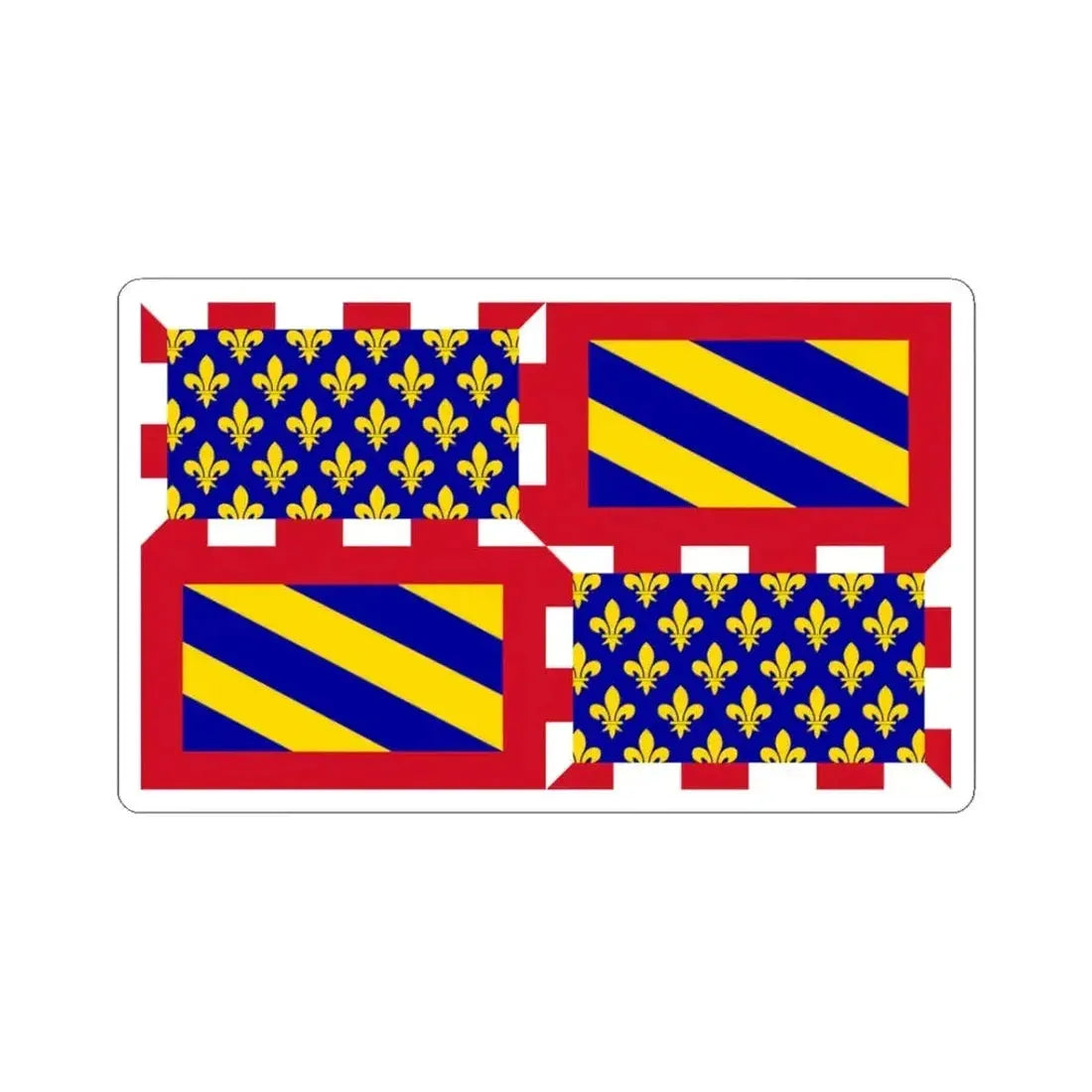 Ancient Flag of Burgundy (Belgium) STICKER Vinyl Kiss-Cut Decal 3 Inch White - The Sticker Space