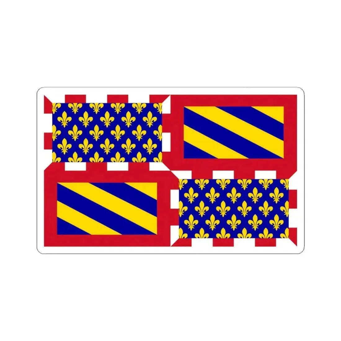 Ancient Flag of Burgundy (Belgium) STICKER Vinyl Kiss-Cut Decal 4 Inch White - The Sticker Space