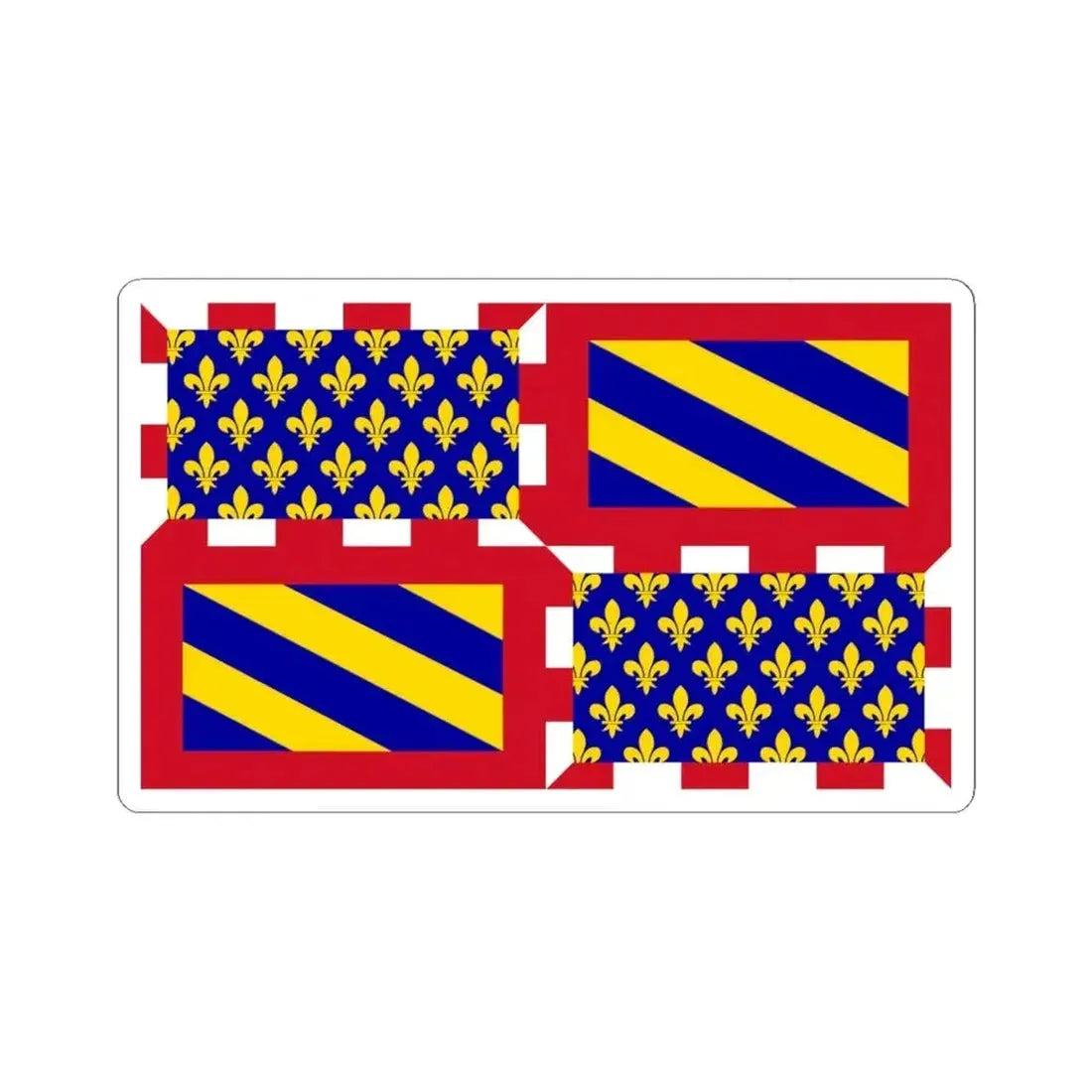 Ancient Flag of Burgundy (Belgium) STICKER Vinyl Kiss-Cut Decal 6 Inch White - The Sticker Space