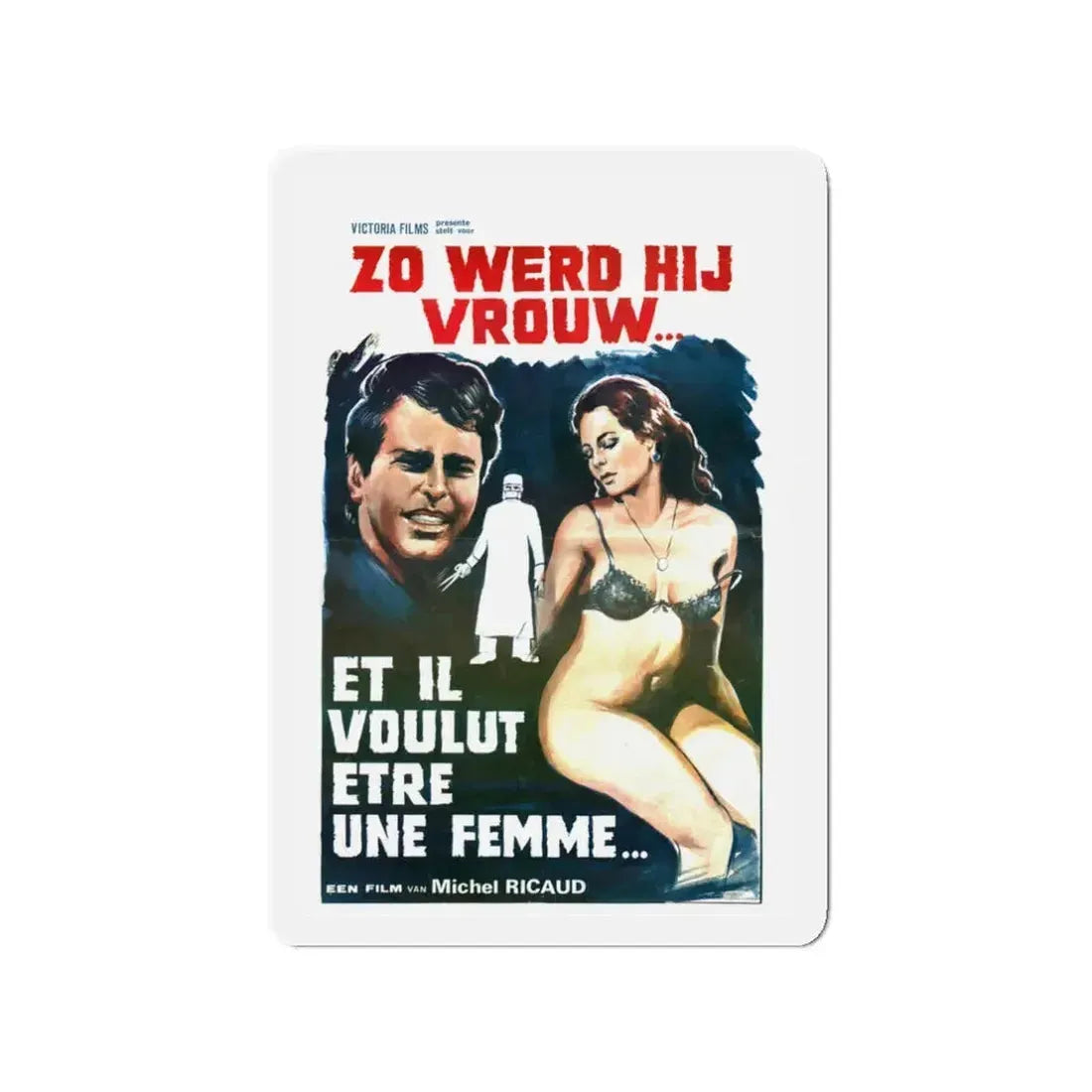 AND HE WANTED TO BE A WOMAN (Et il voulut être une femme) 1978 Movie Poster - Refrigerator Magnet 3 Inch - The Sticker Space