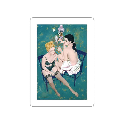 And if you try to talk about anything else..., Esquire, 1955 (Magazine Illustration) STICKER Vinyl Die-Cut Decal White Die-Cut 6 Inch - The Sticker Space