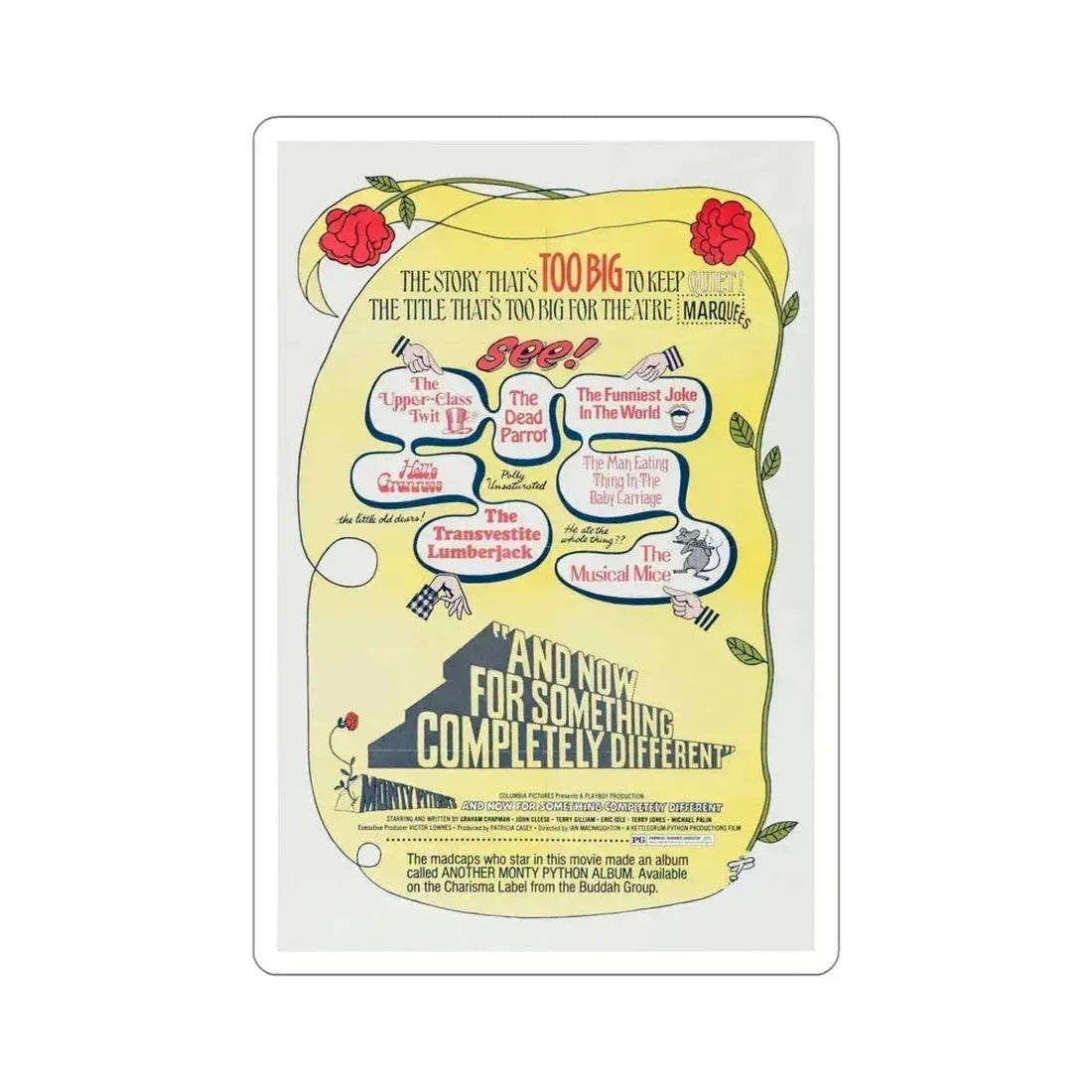 And Now for Something Completely Different v2 1972 Movie Poster STICKER Vinyl Die-Cut Decal 5 Inch - The Sticker Space