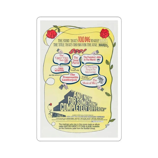 And Now for Something Completely Different v2 1972 Movie Poster STICKER Vinyl Die-Cut Decal 6 Inch - The Sticker Space