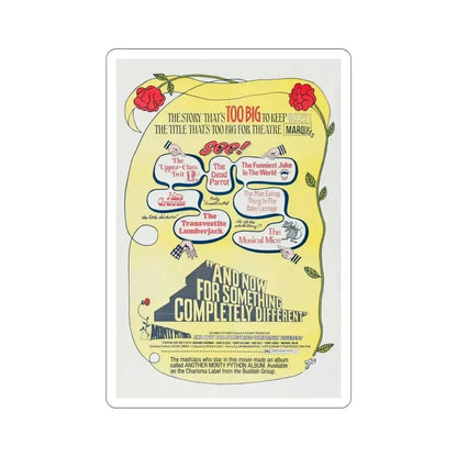 And Now for Something Completely Different v2 1972 Movie Poster STICKER Vinyl Die-Cut Decal - The Sticker Space
